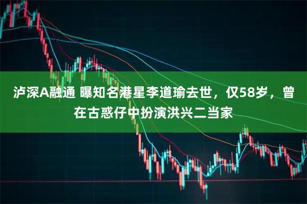 泸深A融通 曝知名港星李道瑜去世，仅58岁，曾在古惑仔中扮演洪兴二当家