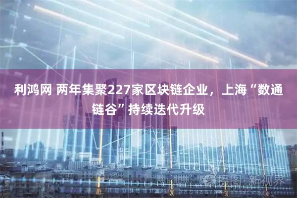 利鸿网 两年集聚227家区块链企业，上海“数通链谷”持续迭代升级